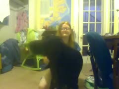 Teen with an apple bottom getting licked and fucked by an animal